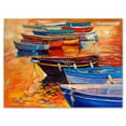 thumbnail image 2 of Designart Boats In The Harbor During Warm Colourd Sunset I Canvas Wall Art, 2 of 4