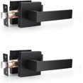 thumbnail image 1 of Matte Passage Door Levers Square Hall Closet Door Handles Heavy Duty Interior NonLocking Lever Sets Reversible for Right/Left Handed Door, 1 of 8