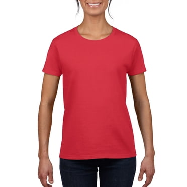 Gildan Ladies Ultra Cotton T-Shirt, L, Red