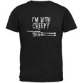 thumbnail image 1 of Halloween I'm With Creepy Black Adult T-Shirt, 1 of 1
