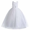 thumbnail image 1 of Birdeem Robe Sans Manches en Dentelle avec Nœud en Maille pour Filles Bébés d'Âge Moyen Robe Princesse, 1 of 9