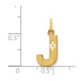 thumbnail image 4 of Diamond2Deal 14K Pendentif Initiale Lettre J en Satin Or Jaune pour Femmes, 4 of 6