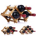 thumbnail image 2 of Porte-vin Pliable en Bois Créatif Support de Rangement pour Vin pour la Maison, 2 of 8
