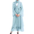 thumbnail image 2 of Abayas Robe Musulmane pour Femmes à Manches Longues Abaya Islamique Aïd Dubaï Caftan Robes Moyen-Orient Robe de Prière Robe en Mousseline, 2 of 7