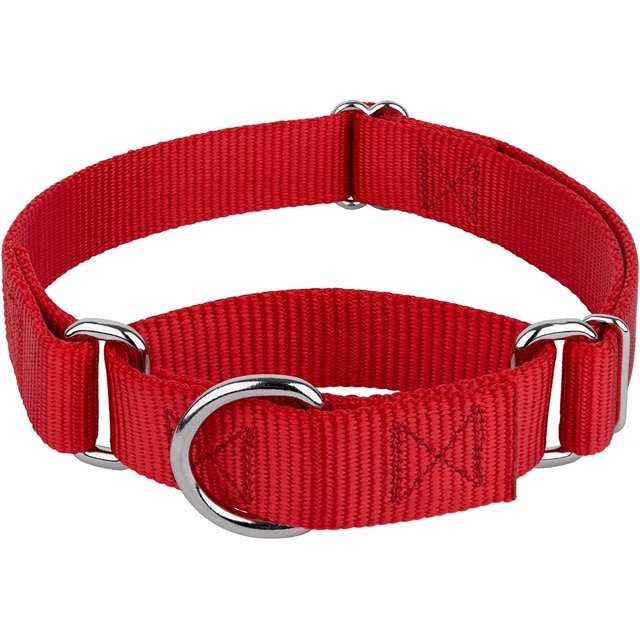 Country Brook Petz - Martingale Dog Collar - Heavy-Duty Training Collar with No Buckle - Service Dog Collar for All Pups - 10+ Warm Colors (Red, 1 Inch, Medium)