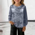 thumbnail image 2 of RXMEKW Blouse à Paillettes Scintillantes à Manches Longues pour Filles, Haut Décontracté à Col Rond, Mélange Polyester Spandex, 2 of 7