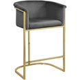 thumbnail image 1 of Meridian Furniture Donatella Grey Velvet Stool, 1 of 5