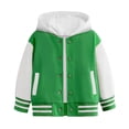 thumbnail image 1 of WEIYLL Hauts Garçon Automne Printemps Manches Longues à Capuche Baseball Vert pour 9-10 Ans, 1 of 6