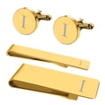 thumbnail image 1 of BodyJ4You 4PC Cufflinks Tie Bar Money Clip Button Shirt Personalized Initials Letter I Gift Set, 1 of 6