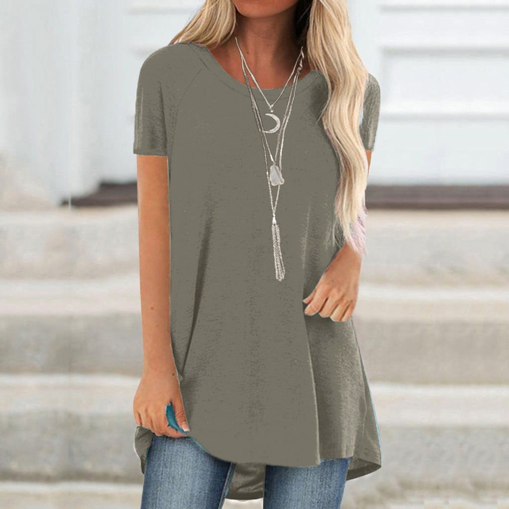 TIMIFIS T-Shirt à Manches Courtes à Col en V Imprimé Floral pour Femme, Tunique Décontractée Fluide Plissée, Hauts Blouse