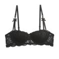 thumbnail image 4 of GPOECD Seamless Full Coverage Wireless Bra For Women Soft Support Comfortable Lace Underwire Everyday Lift Plus Size Demi Cup Black,34, 4 of 4