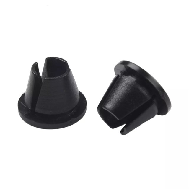 Acaige (Pack Of 4) Tail Light Lamp Retainer Clip Set for Dodge Ram Dakota 6504072. Black nylon clips with a 16mm head diameter, 10mm stem length, and 12mm hole size. Suitable for Dodge Dakota (1997-2011) and Dodge Ram models (2002-2008). Ideal for lighting accessories replacement.