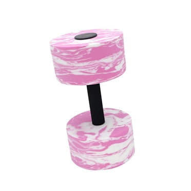Siruishop Aquatic Exercise Dumbbell ,Water Weight Workout ,Lightweight High Density ,Professional Water Aerobic Equipment for Women Men pink white