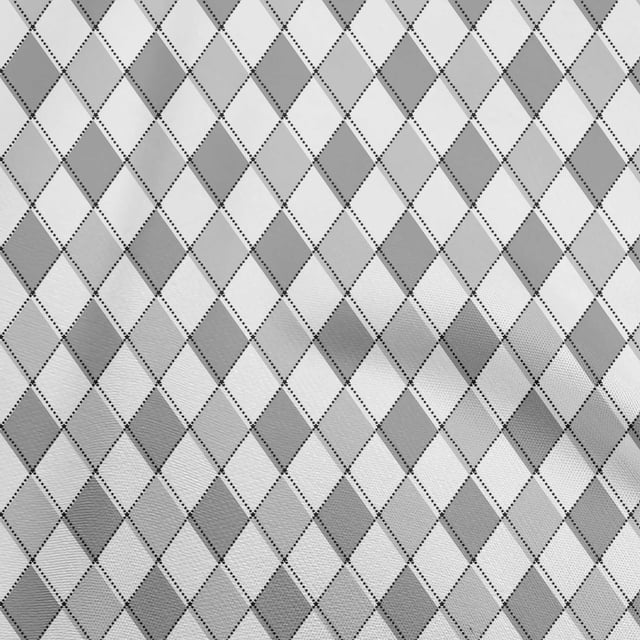 oneOone Velvet Gray Fabric Argyle Craft Projects Decor Fabric Printed By The Yard 58 Inch Wide