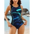 thumbnail image 4 of Charmo Women's One Piece Swimsuit Athletic Bathing Suit Racerback Training Swimwear, 4 of 6