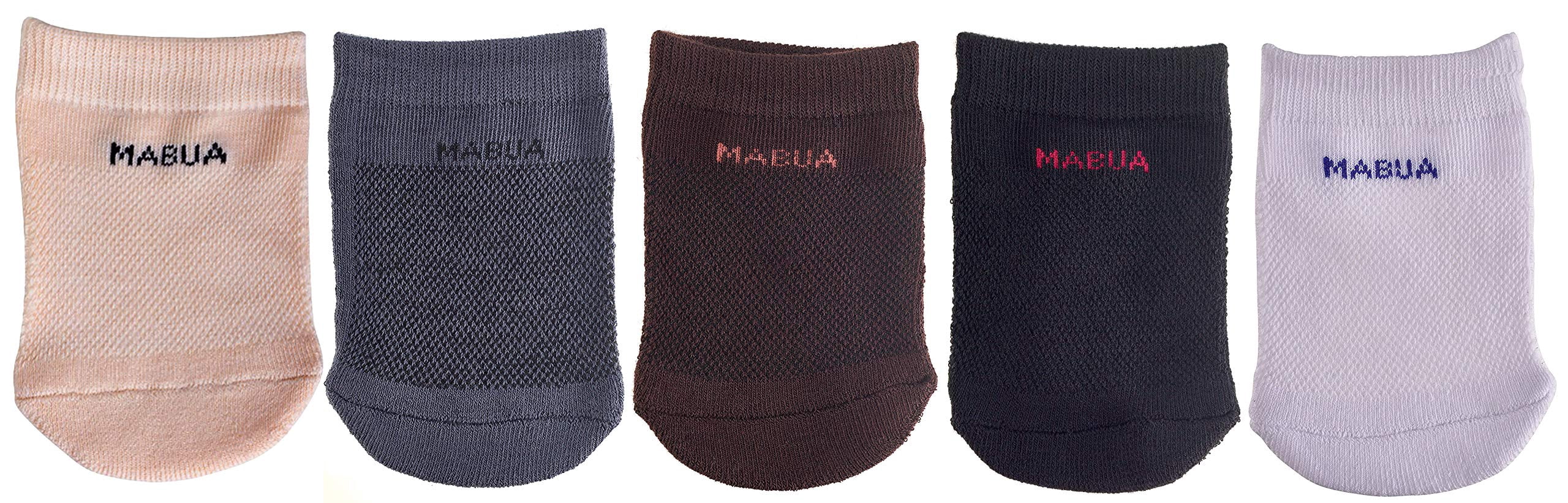 MABUA 8 Pairs Toe Socks Women No show Invisible Inside Shoes Non Skid Half Socks