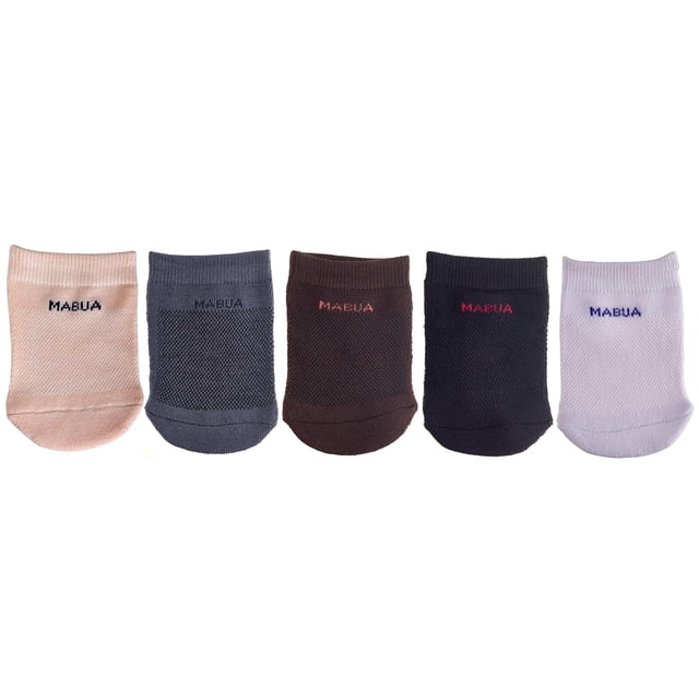 MABUA 8 Paires Chaussettes orteils Femmes Pas d'exposition Invisible Intérieur Chaussures Non Skid Demi chaussettes
