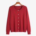 thumbnail image 3 of Cameland Cardigan Veste Chandail Uni à Col Rond pour Femmes Chandail à Col Rond, 3 of 9