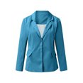 thumbnail image 3 of Innerwin Blazers Solid Color Women Cardigan Jacket Work Shawl Neck Slim Fit Business Jackets Blue 2XL, 3 of 7