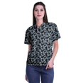 thumbnail image 1 of Moomaya Chemise à Manches Mi-Longues Imprimée pour Femmes, Col Boutonné, Haut Décontracté, 1 of 5
