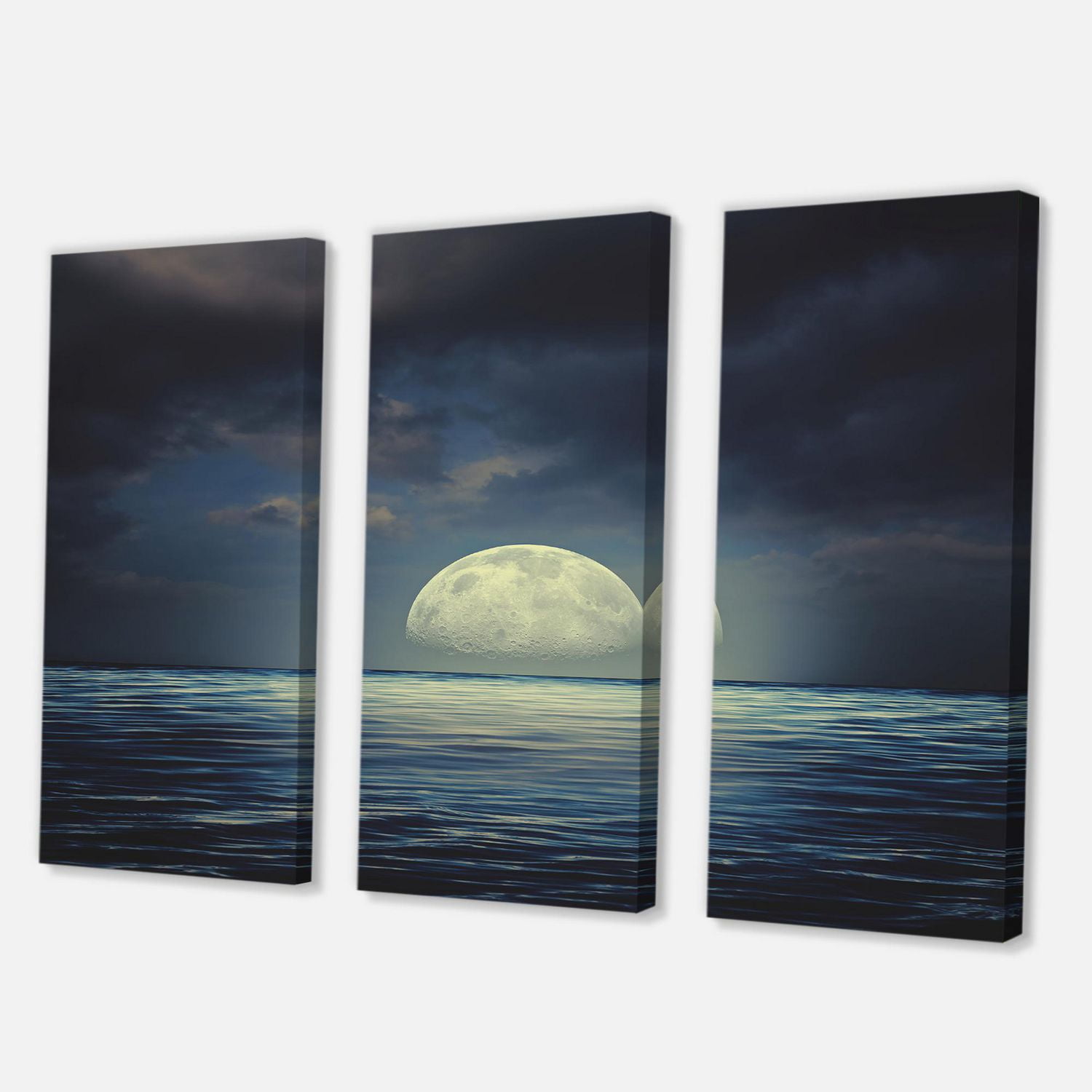 Designart Super Lune sur la mer II Art mural sur toile