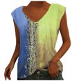 thumbnail image 1 of Birdeem Womens Summer Casual Design V-Neck Button Print Undershirt, 1 of 6