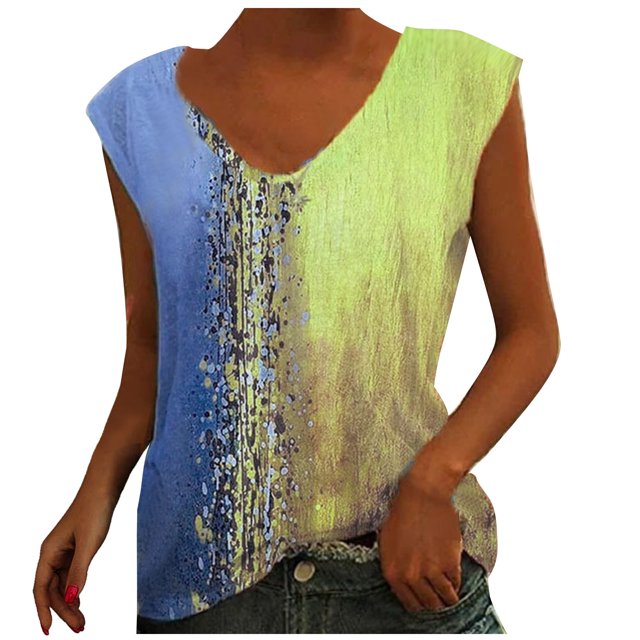 Birdeem Womens Summer Casual Design V-Neck Button Print Undershirt