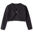 thumbnail image 1 of Timegard Girl Lightweight Cardigan Open Front Button Hollow out Children Comfy Cute Knit Shrug Solid Color, 1 of 6