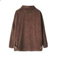 thumbnail image 3 of Aqestyerly Women's Coats Fashion Women Solid Color Corduroy Long Sleeved Round Neck Corduroy Long Sleeve Pocket Top Coat, 3 of 8
