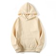 thumbnail image 2 of Yeahdor Men's Basic Long Sleeve Drawstring Hoodie Sweatshirt Casual Solid Color Pullover Tops Khaki L, 2 of 3