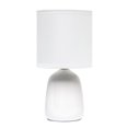 thumbnail image 1 of Simple Designs 10.04" Tall Traditional Ceramic Thimble Base Bedside Table Desk Lamp with Matching Fabric Shade for Home Decor, Nightstand, Bedroom, Living Room, Entryway, Office, Black, 1 of 9
