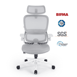 SIHOO B100 Se Office Chair, with Dual Back & Cotton Seat, Super Wide Headrest, 300lb, Grey
