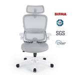 SIHOO B100 Se Office Chair, with Dual Back & Cotton Seat, Super Wide Headrest, 300lb, Grey