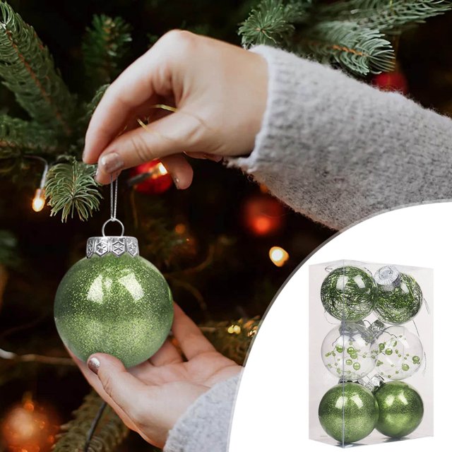 6CM6PC Christmas Decorations Tree Ball Bauble Hanging Home Party Ornament Decor