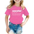 thumbnail image 1 of TZEWGL Summer Short Sleeve Letter Printed Tunic Tees For Child Clothes For Baby size 13-14T, 1 of 4