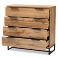 thumbnail image 2 of Baxton Studio CH8000-Oak-Black-4DW-Dresser Reid Moderne et Contemporain Industriel Bois Fini Chêne et Métal Noir Commode à 4 Tiroirs, 2 of 8