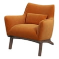 thumbnail image 1 of Fauteuil d'Appoint en Velours Orange Style Mobilier Moderne Mi-Siècle Gatsby, 1 of 7