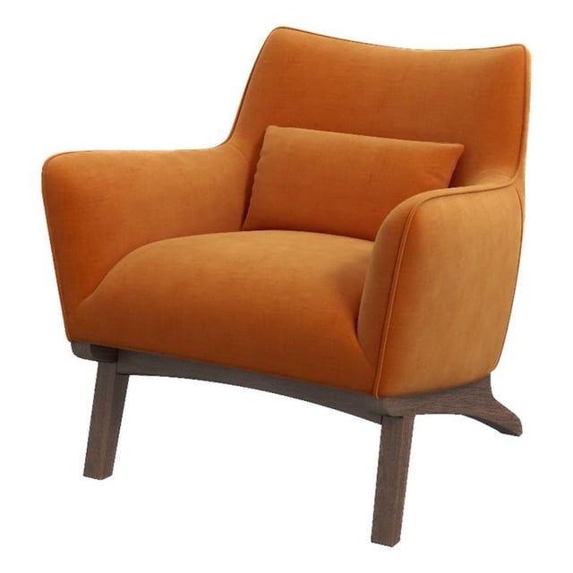Fauteuil d'Appoint en Velours Orange Style Mobilier Moderne Mi-Siècle Gatsby