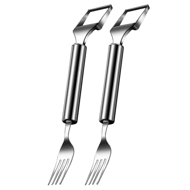 Classic Kitchen Accessories, 2 In 1 Stainless Cutter Upgraded Kitchen Gadget Watermelon Fork Slicer Cutter Slicer Tool Head Forks Slicer Watermelon Cutter Fork Forks 2pc