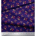thumbnail image 2 of Soimoi Moss Georgette Fabric Dot,Monkey & Bear Cartoon Printed Fabric 1 Yard 42 Inch Wide, 2 of 3