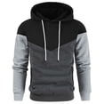 thumbnail image 1 of Yuyuzo Men Pullover Sweatshirts Long Sleeve Drawstring Hooded Sports Solid Color Patchwork Hoodies for Men, 1 of 5
