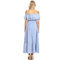 thumbnail image 2 of Women's Boho Peasant Dress Off Shoulder Short Sleeve Ruffle Maxi Dresses, 2 of 5