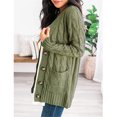 thumbnail image 1 of Cardigan Patchwork Boho pour Femmes Manches Longues Ouvert Manteau Tricoté avec Poches, 1 of 9