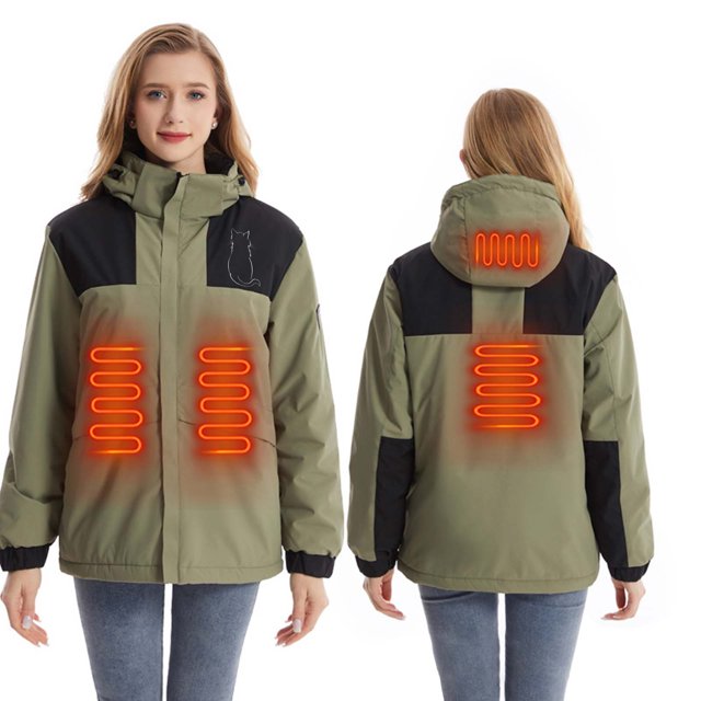NARABB USB Intelligent Constant Temperature Heated Windproof Plus Size Coat For Men And Women Winter 4 Heated Jacket Coat