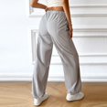 thumbnail image 4 of Womens Elastic Waist Wide Leg Casual Work Pants with Pockets, 4 of 5