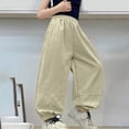 thumbnail image 2 of Children's Pants Clearance Sale Children's Elastic Waisted Work Pants With Loose Cuffs Mid Size Pants With Pockets For Adults In Summer, 2 of 4