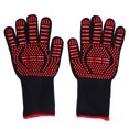 thumbnail image 1 of 2pcs Gants de Grillade Design Indépendant Doigt Lavable Polyester Silicone Matériau 500 ° C Résistance à la Chaleur Gants de Four, 1 of 14