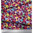 thumbnail image 2 of Soimoi Velvet Fabric Triangle Geometric Fabric Prints by Yard 58 Inch Wide, 2 of 3