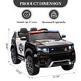 thumbnail image 3 of Kojooin 12V Kids Police Car Ride on Toy with Remote Control, Electric Ride on Car for Toddlers Battery Powered Truck Electric Vehicle with Intercom, Flashing & LED Lights, Spring Suspension, 3 of 7