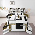 thumbnail image 1 of YST Ensemble de Couette Moderne Taille Complète, Literie Rayée Noire et Blanche, Ensemble de Couette Imprimé Léopard, Courtepointe Réversible Minimaliste avec 2 Taies d'Oreiller Décoration de Chambre, 1 of 5